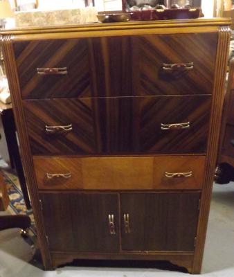 walnut wood water fall chest